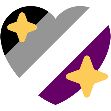 Asexual Diagonal Sparkling Heart