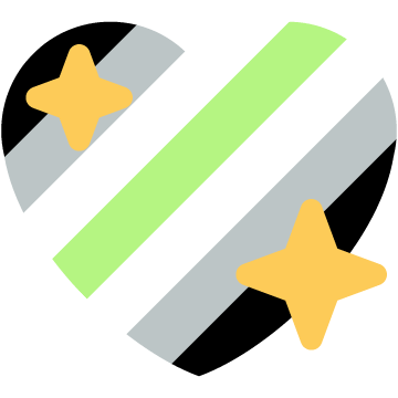 Agender Diagonal Sparkling Heart