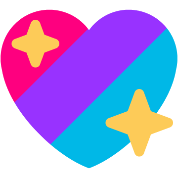 Androgyne Diagonal Sparkling Heart