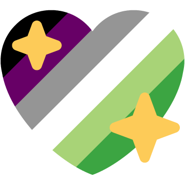 Aromantic Asexual Diagonal Sparkling Heart (Alt)