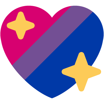 Bisexual Diagonal Sparkling Heart