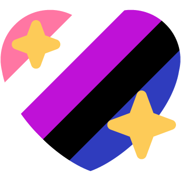 Genderfluid Diagonal Sparkling Heart