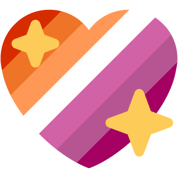 Lesbian Diagonal Sparkling Heart
