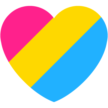 Pansexual Diagonal Heart