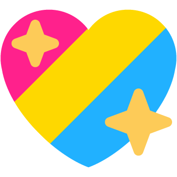Pansexual Diagonal Sparkling Heart