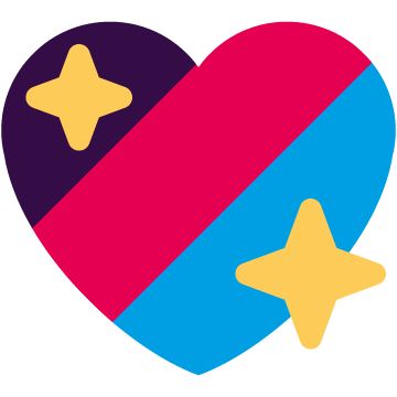 Polyamorous Diagonal Sparkling Heart