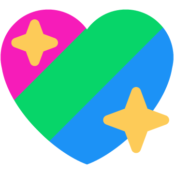Polysexual Diagonal Sparkling Heart